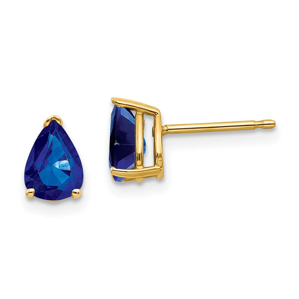 14k Sapphire Post Earrings