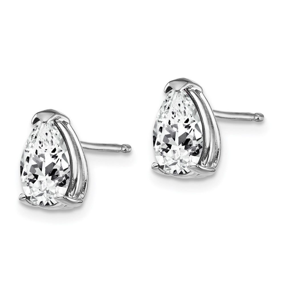 14k White Gold 8x Pear Cubic Zirconia Earrings