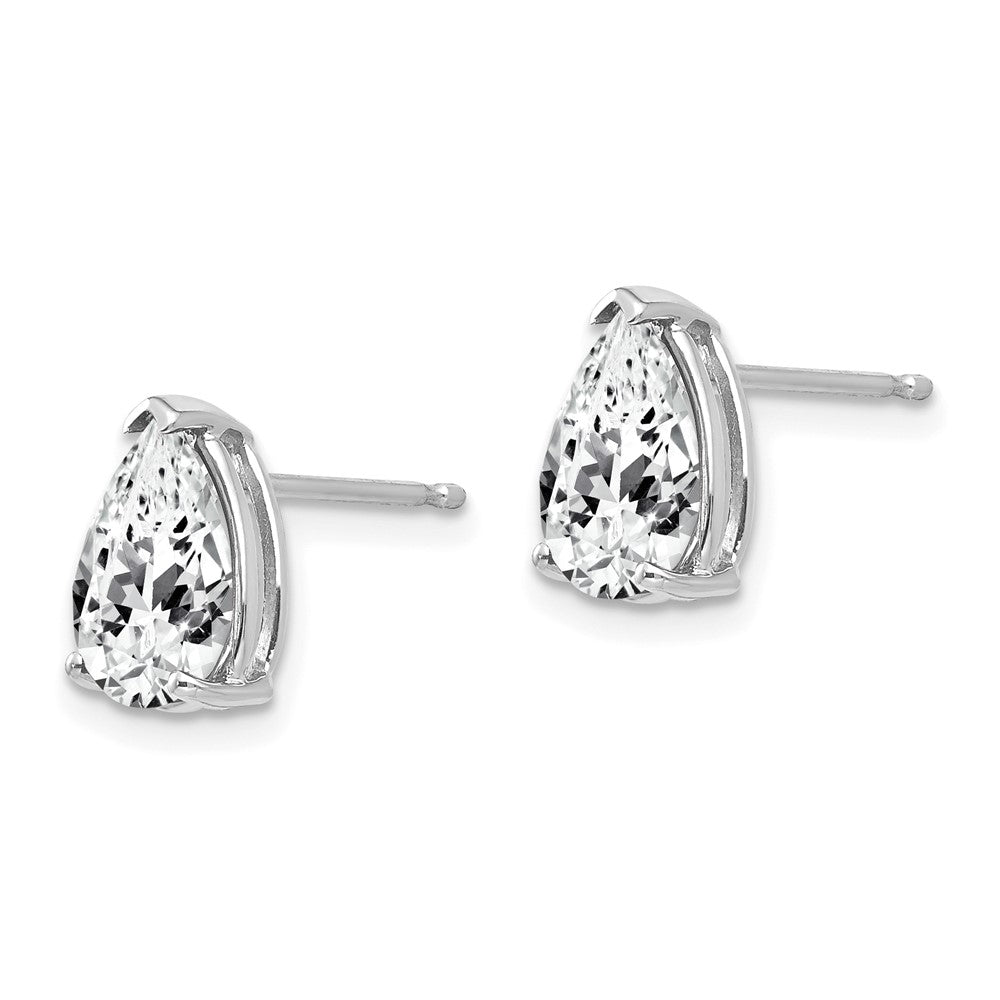 14k White Gold 9x Pear Cubic Zirconia Earrings