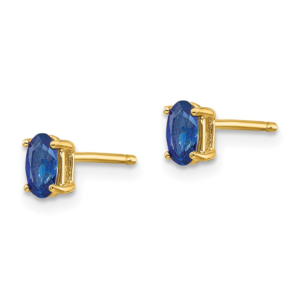 14k 5x Oval Sapphire Post Earrings