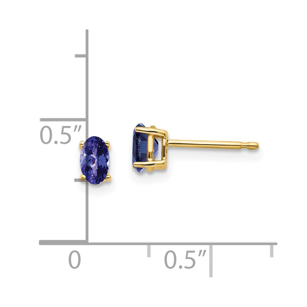 14k 5x Oval Tanzanite Post Earrings