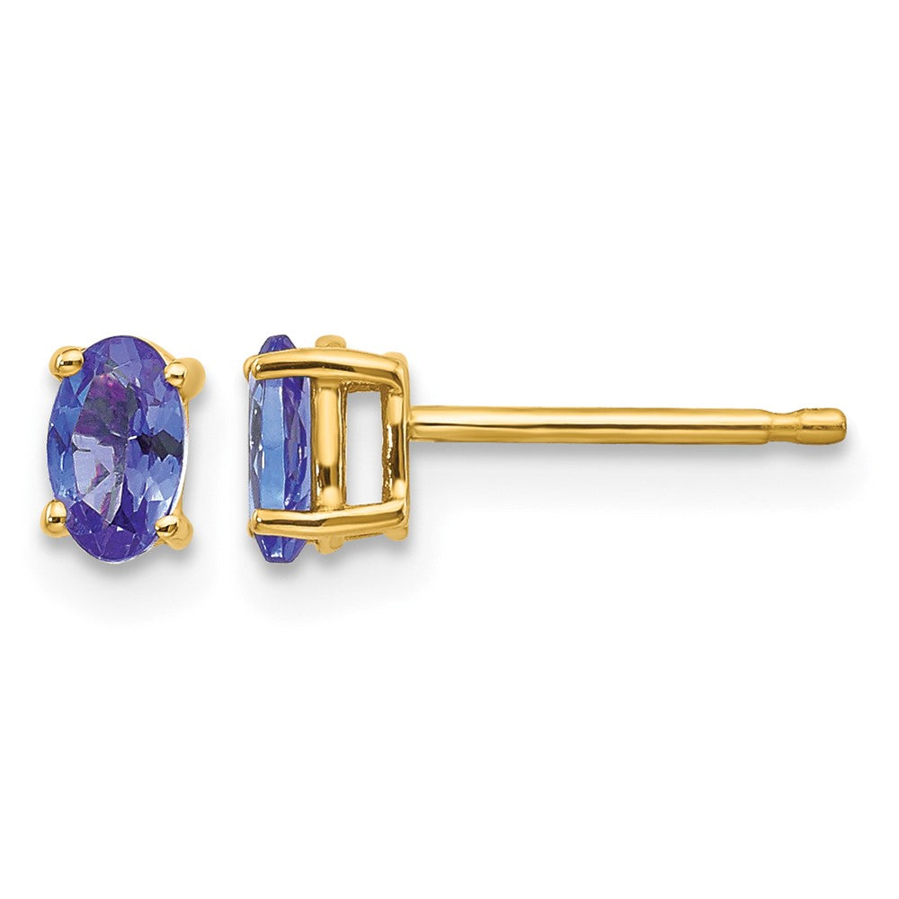 14k 5x Oval Tanzanite Post Earrings