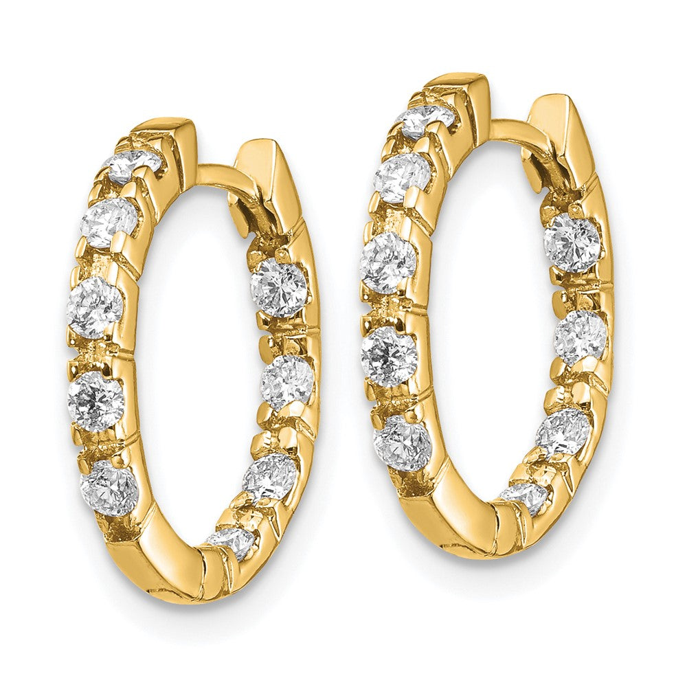 14k 5/8 carat VS Diamond In/Out Hinged Hoop Earrings