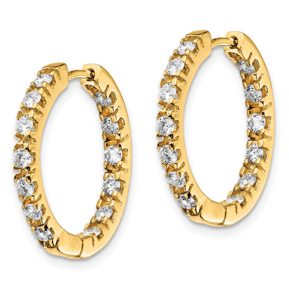 14k 7/8 carat VS Diamond In/Out Hinged Hoop Earrings