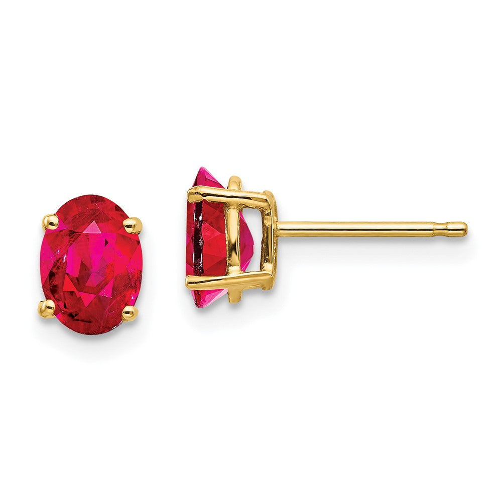 14k Ruby Post Earrings