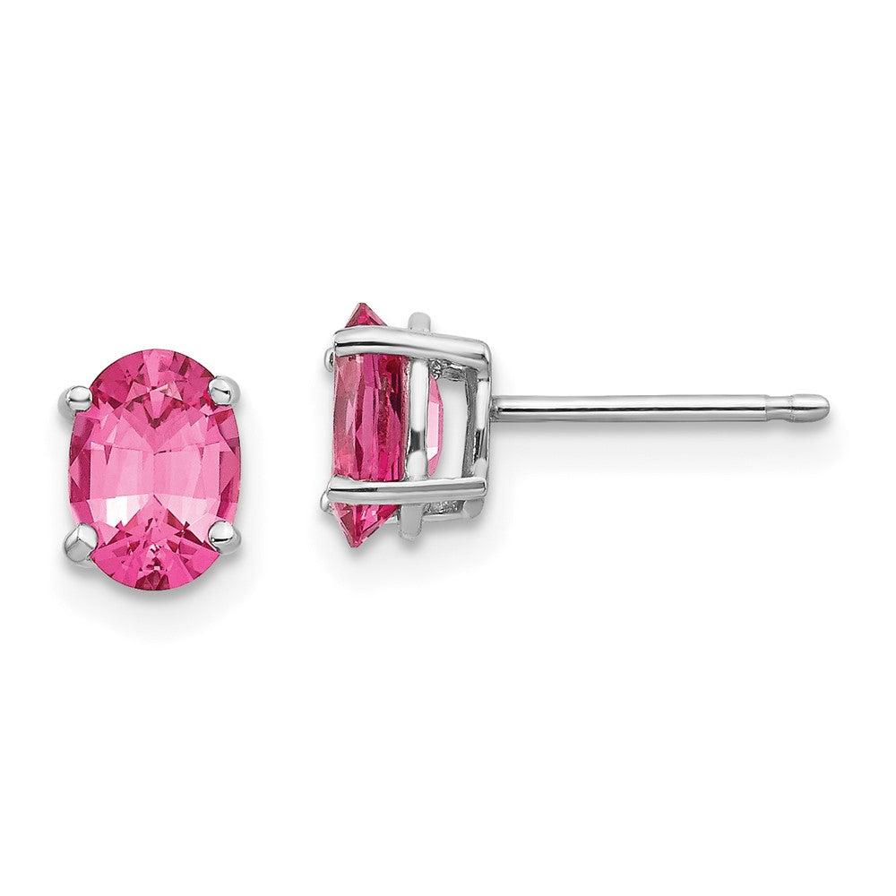 14k White Gold Pink Spinel Earrings