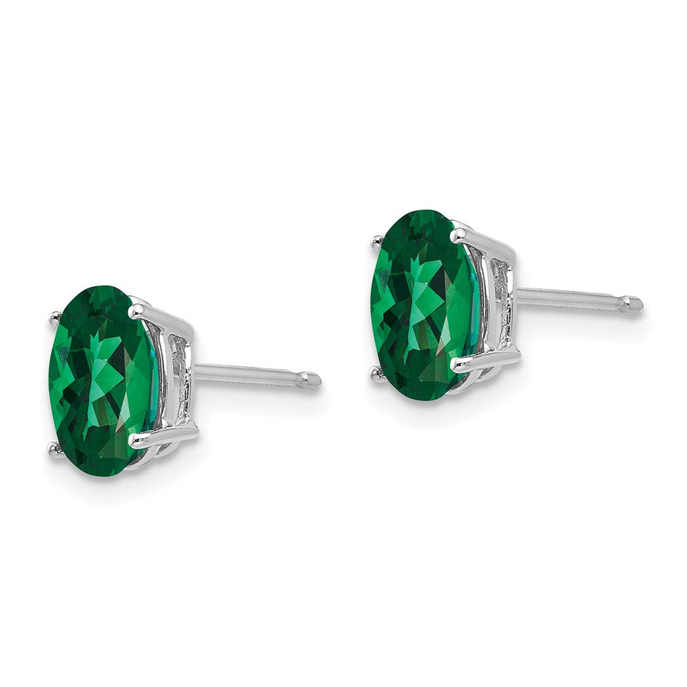 14k White Gold 8x Oval Mount St. Helens Post Earrings