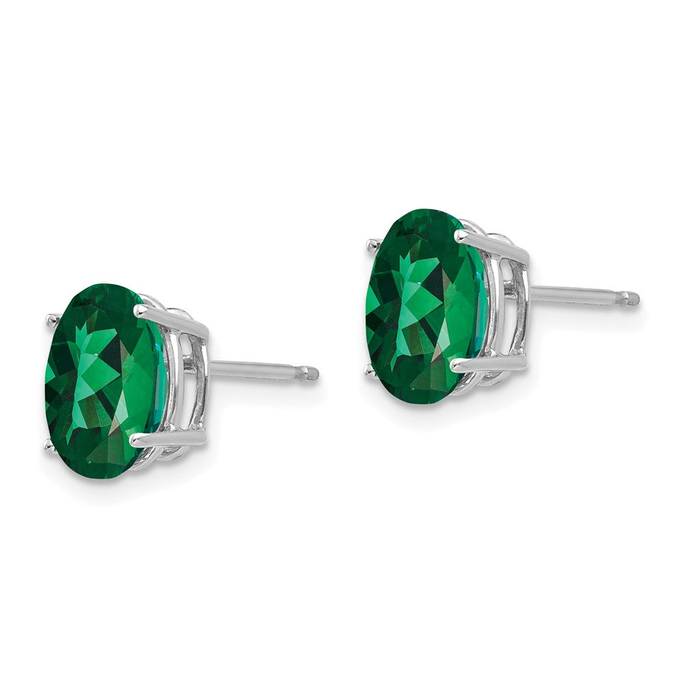 14k White Gold 9x Oval Mount St. Helens Stud Earrings
