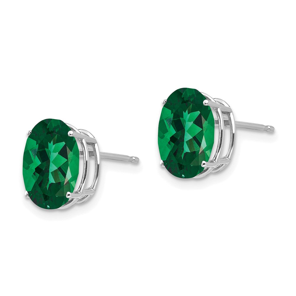 14k White Gold 10x Oval Mount St. Helens Stud Earrings
