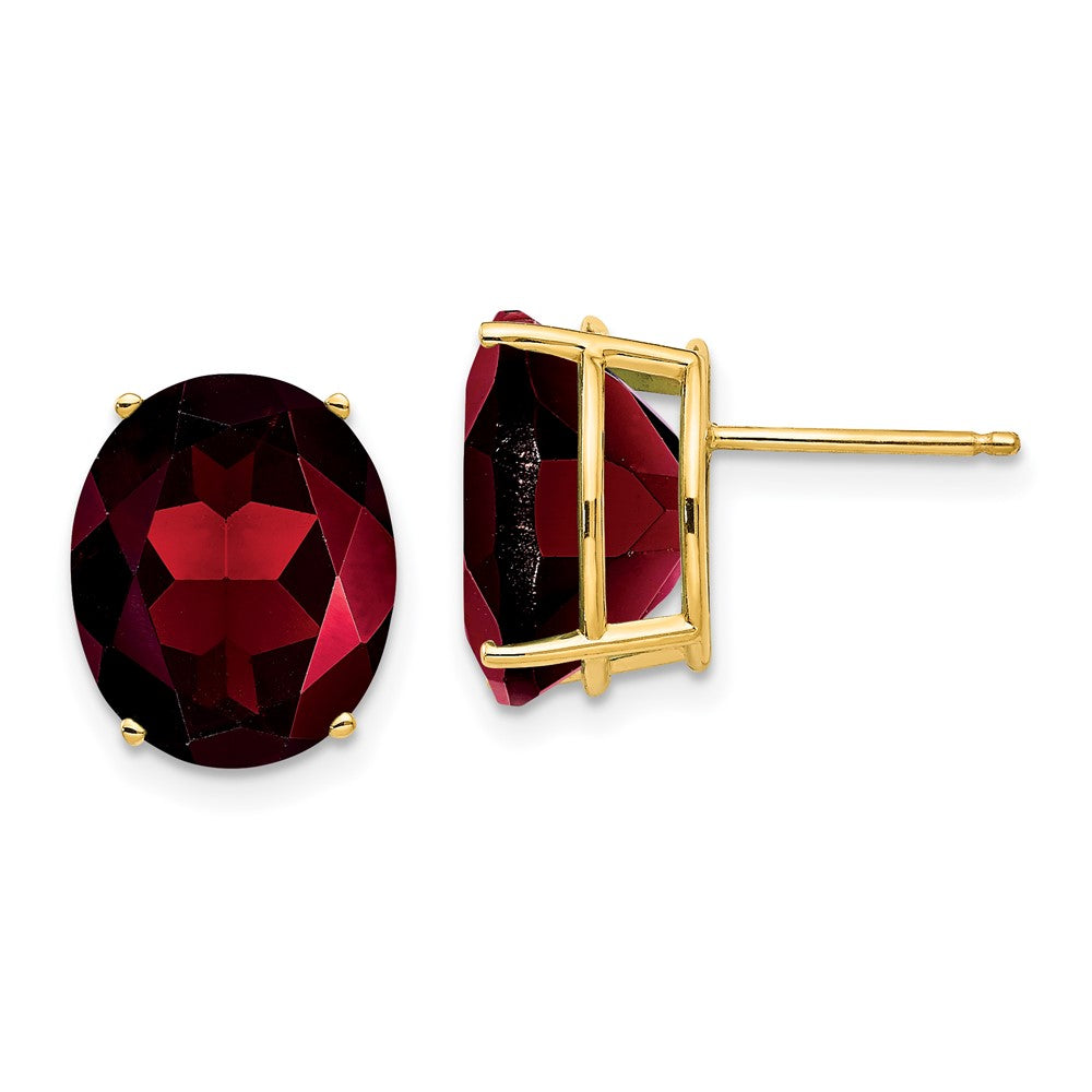 14k Oval Garnet Earrings