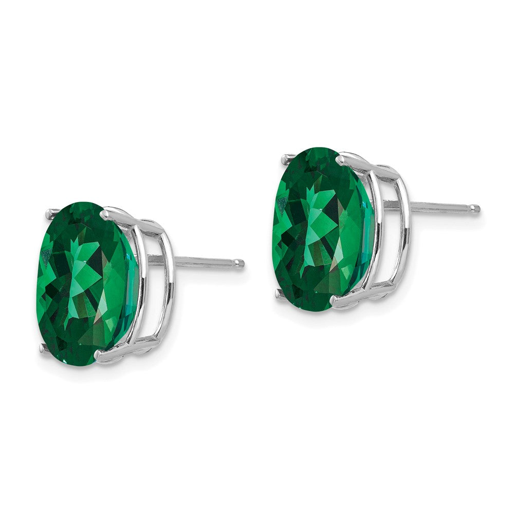 14k White Gold 12x Oval Mount St. Helens Stud Earrings