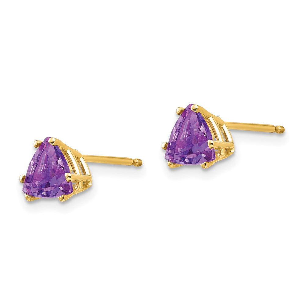 14k Trillion Amethyst Earrings