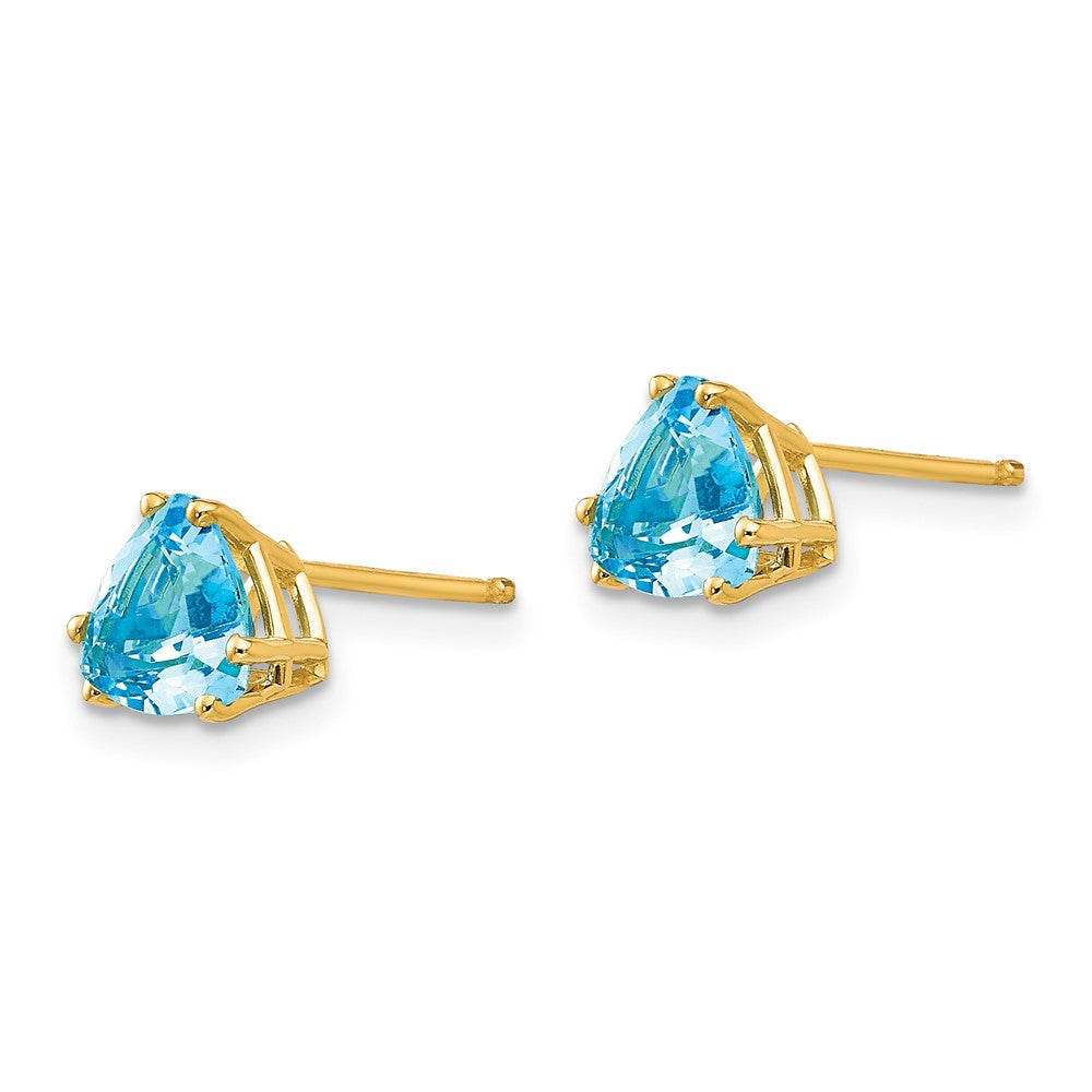 14k Trillion Blue Topaz Earrings