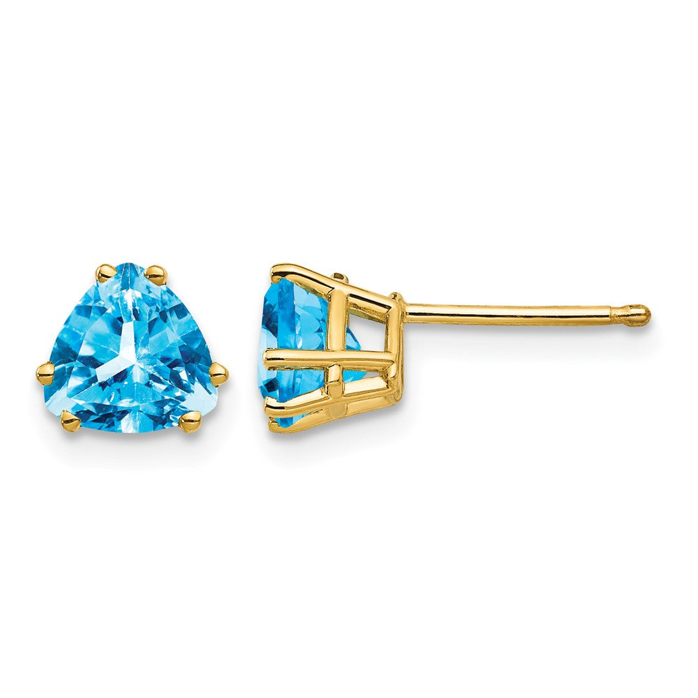 14k Trillion Blue Topaz Post Earrings