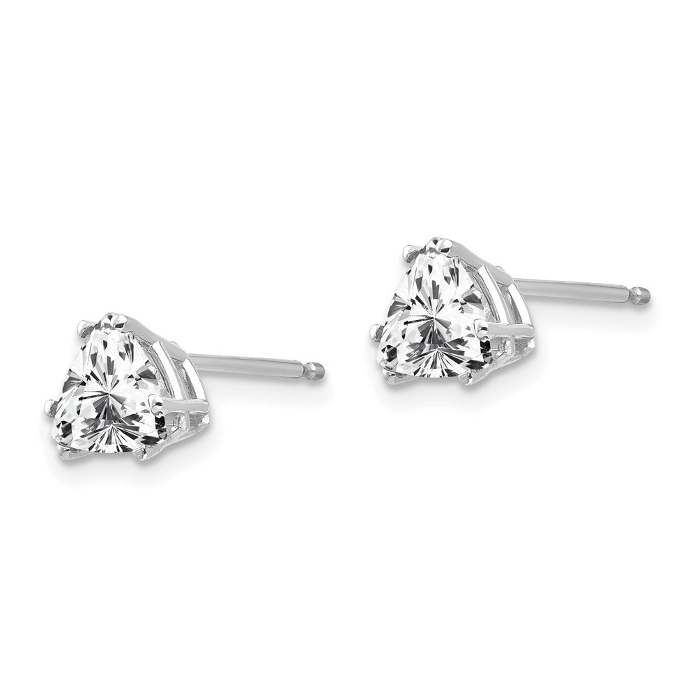 14k White Gold Trillion Cubic Zirconia Earrings