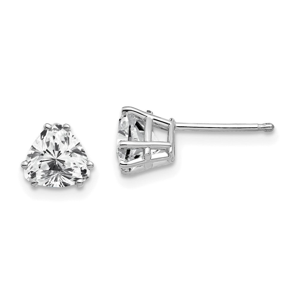 14k White Gold Trillion Cubic Zirconia Earrings