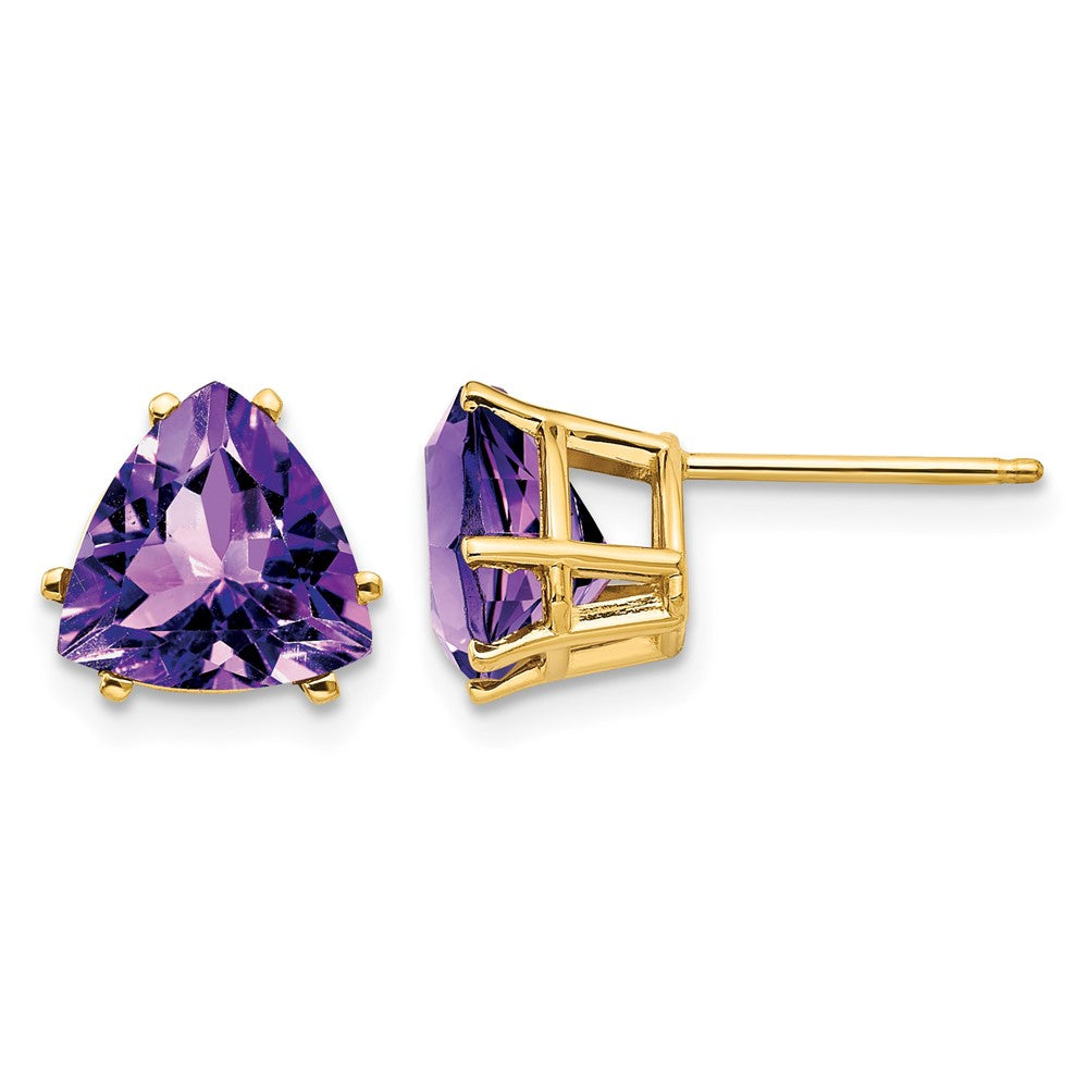14k Trillion Amethyst Post Earrings
