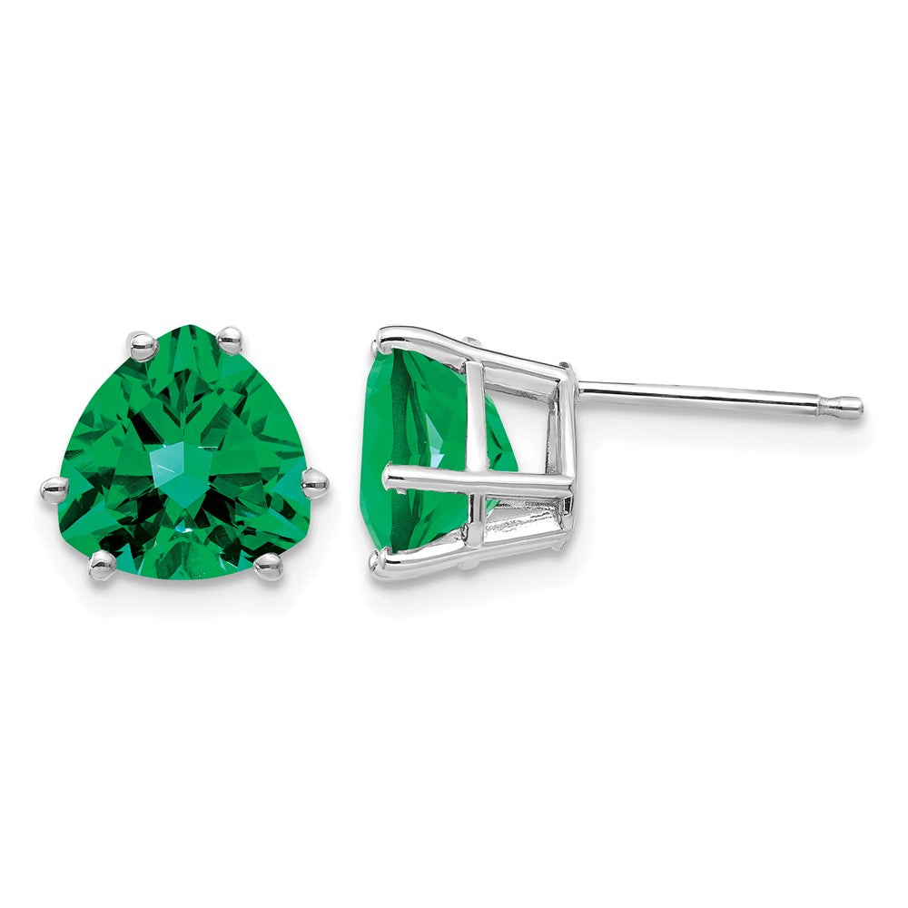 14k White Gold Trillion Mount St. Helens Stud Earrings