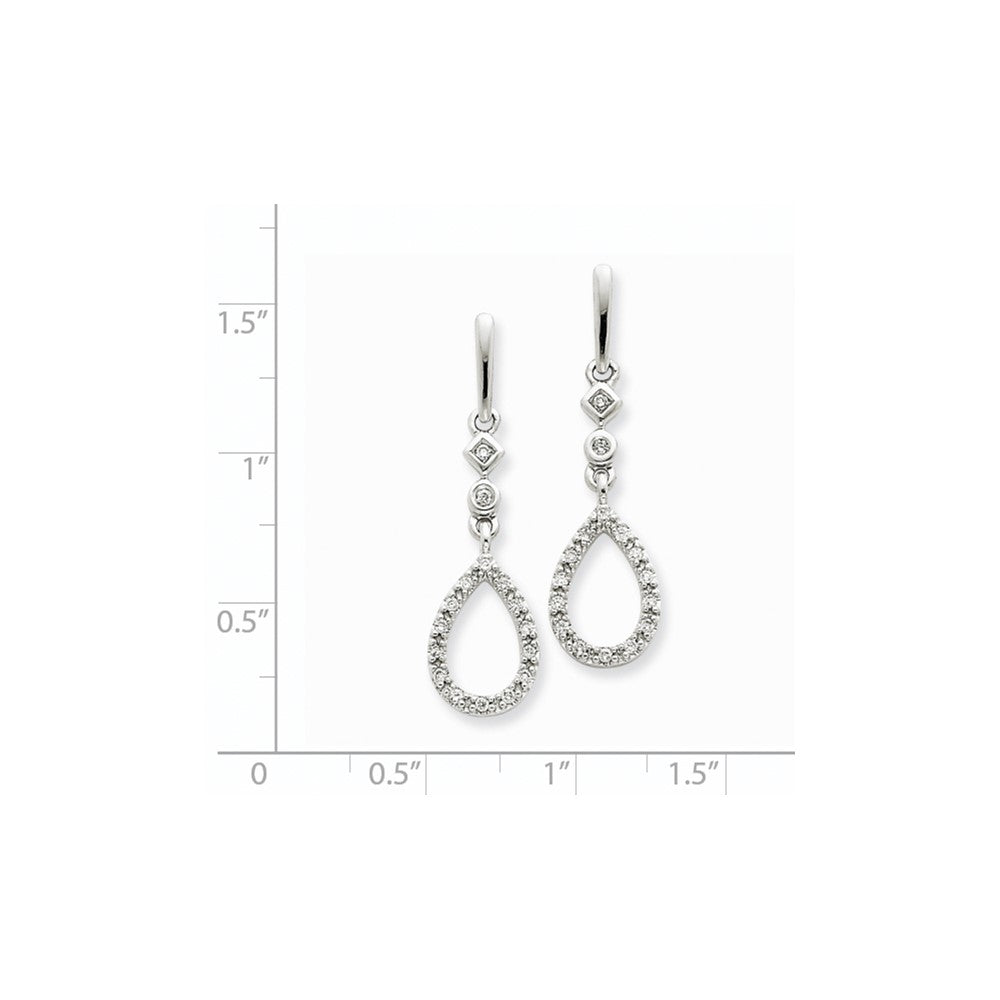 14k White Gold Diamond Teardrop Earrings