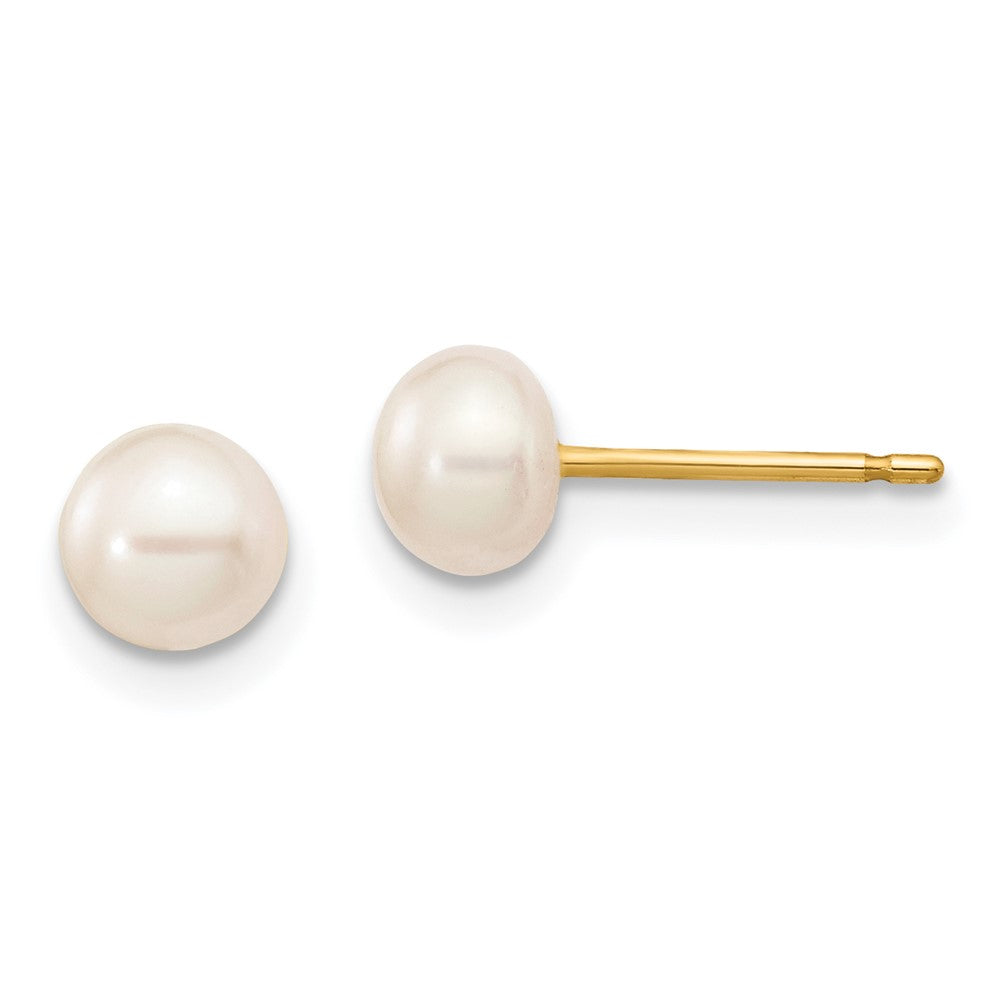 14k 5- Multicolor Button Freshwater Cultured Pearl Boxed 3 Pair Post Earrings Set