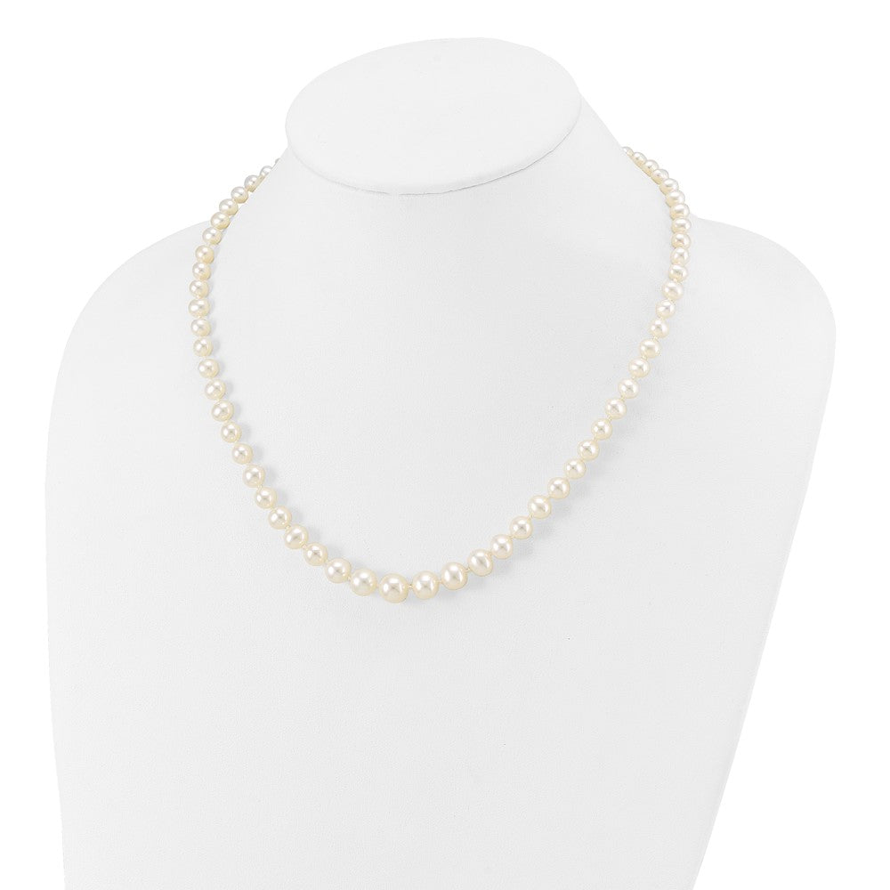 14k 4- White Freshwater Cultured Pearl Graduated Necklace