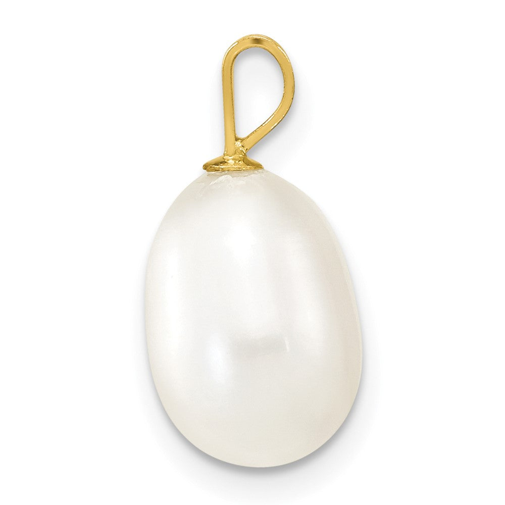 14K 8- White Rice Freshwater Cultured Pearl Pendant