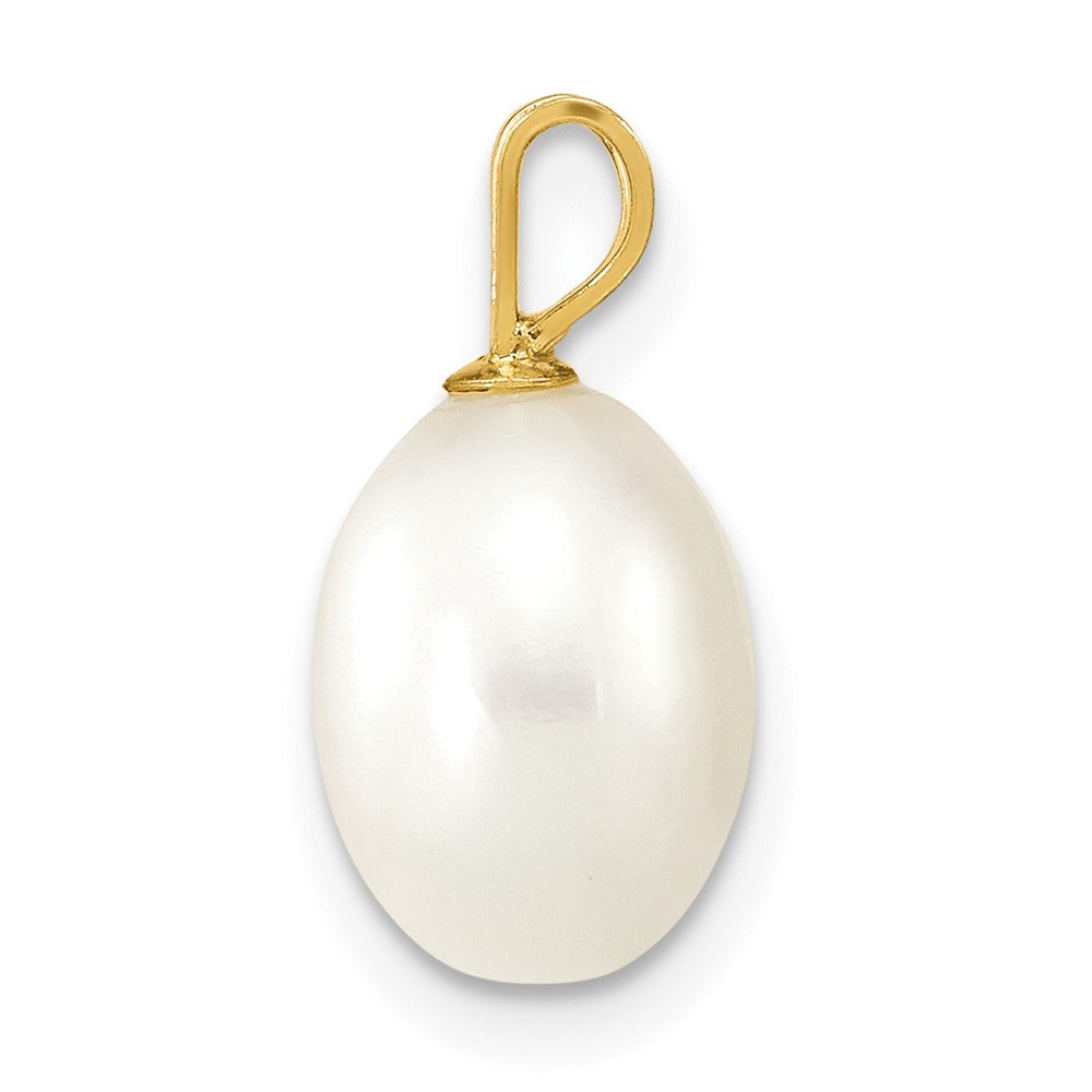 14K 7- White Rice Freshwater Cultured Pearl Pendant