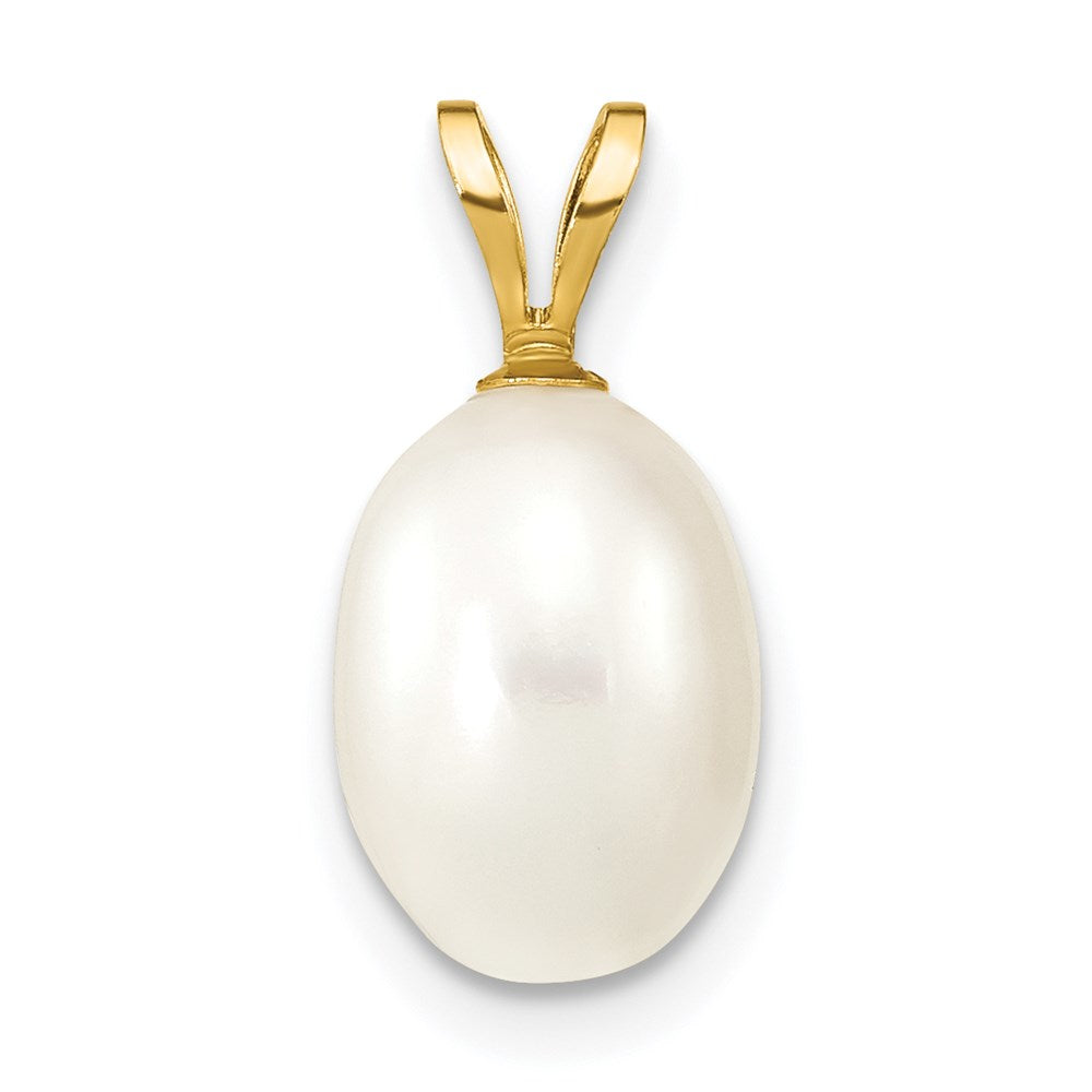 14K 7- White Rice Freshwater Cultured Pearl Pendant