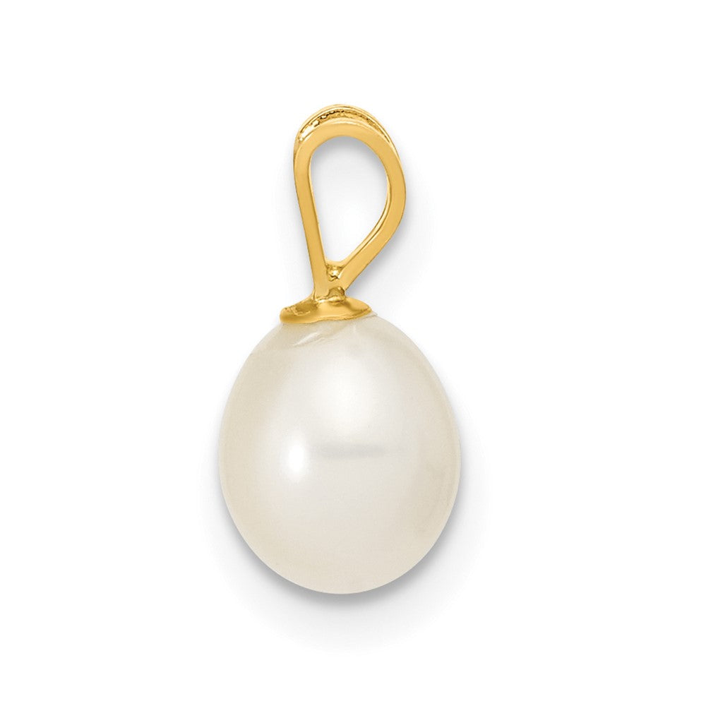 14K 6- White Rice Freshwater Cultured Pearl Pendant