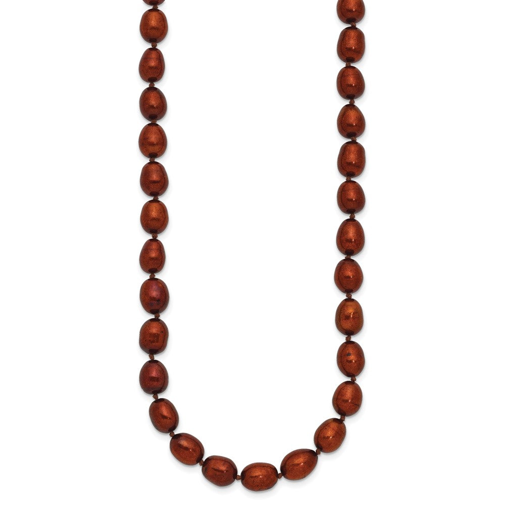 14k 7- Brown Rice Freshwater Cultured Pearl Necklace