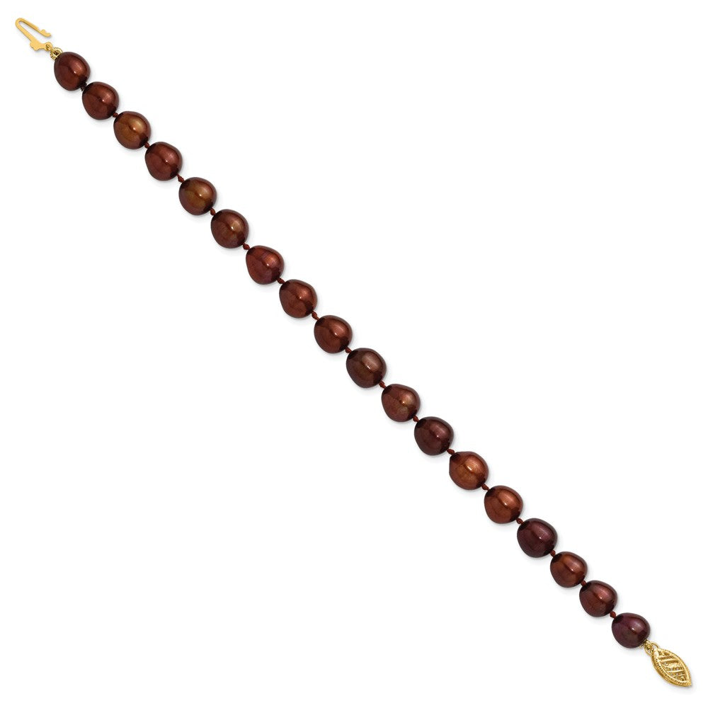 14k 7- Brown Rice Freshwater Cultured Pearl Bracelet