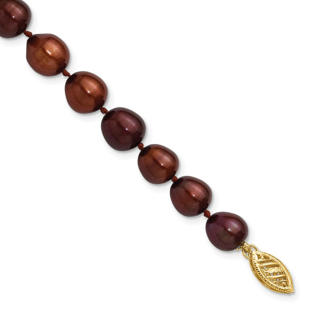14k 7- Brown Rice Freshwater Cultured Pearl Bracelet
