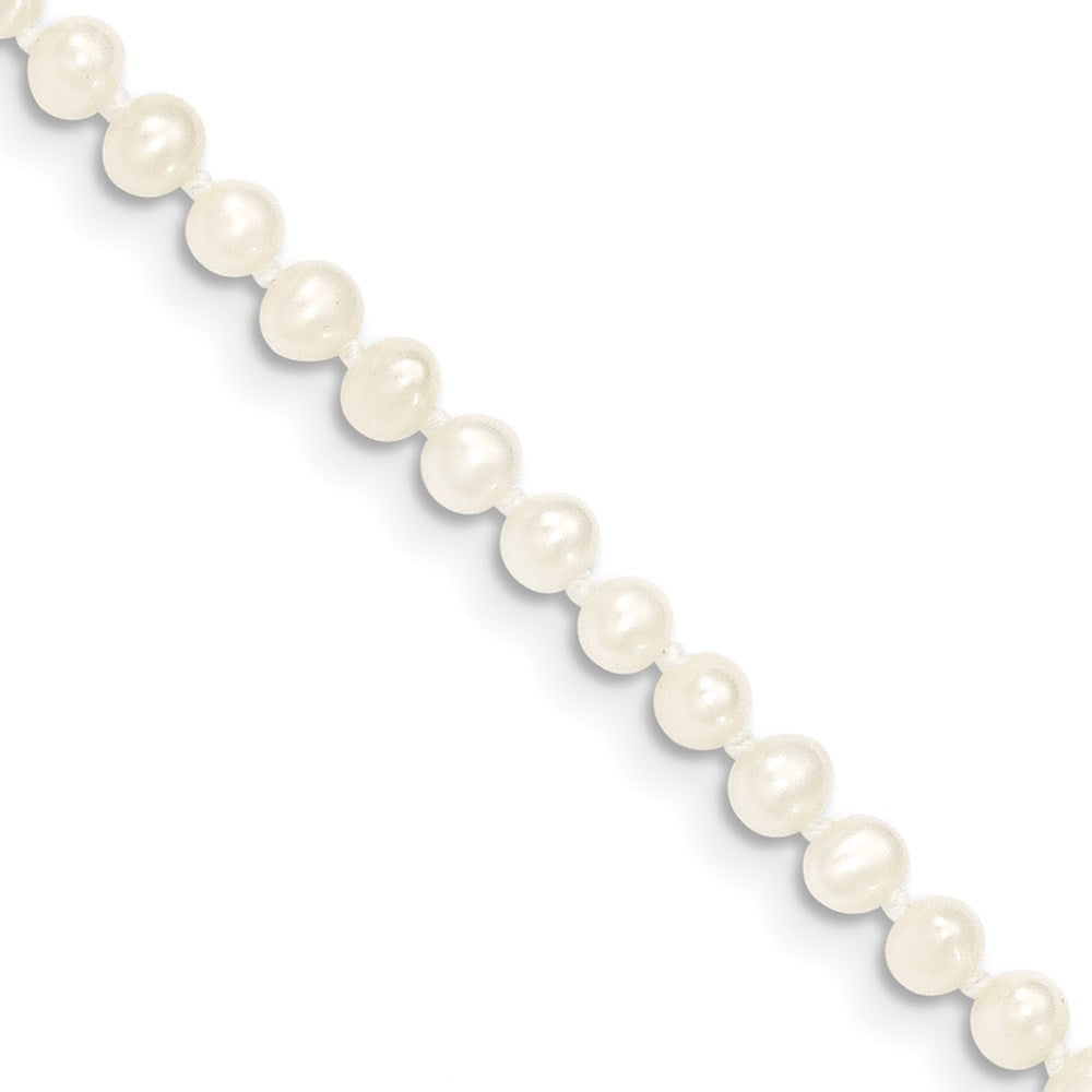 14k 3- White Near Round Freshwater Cultured Pearl Necklace