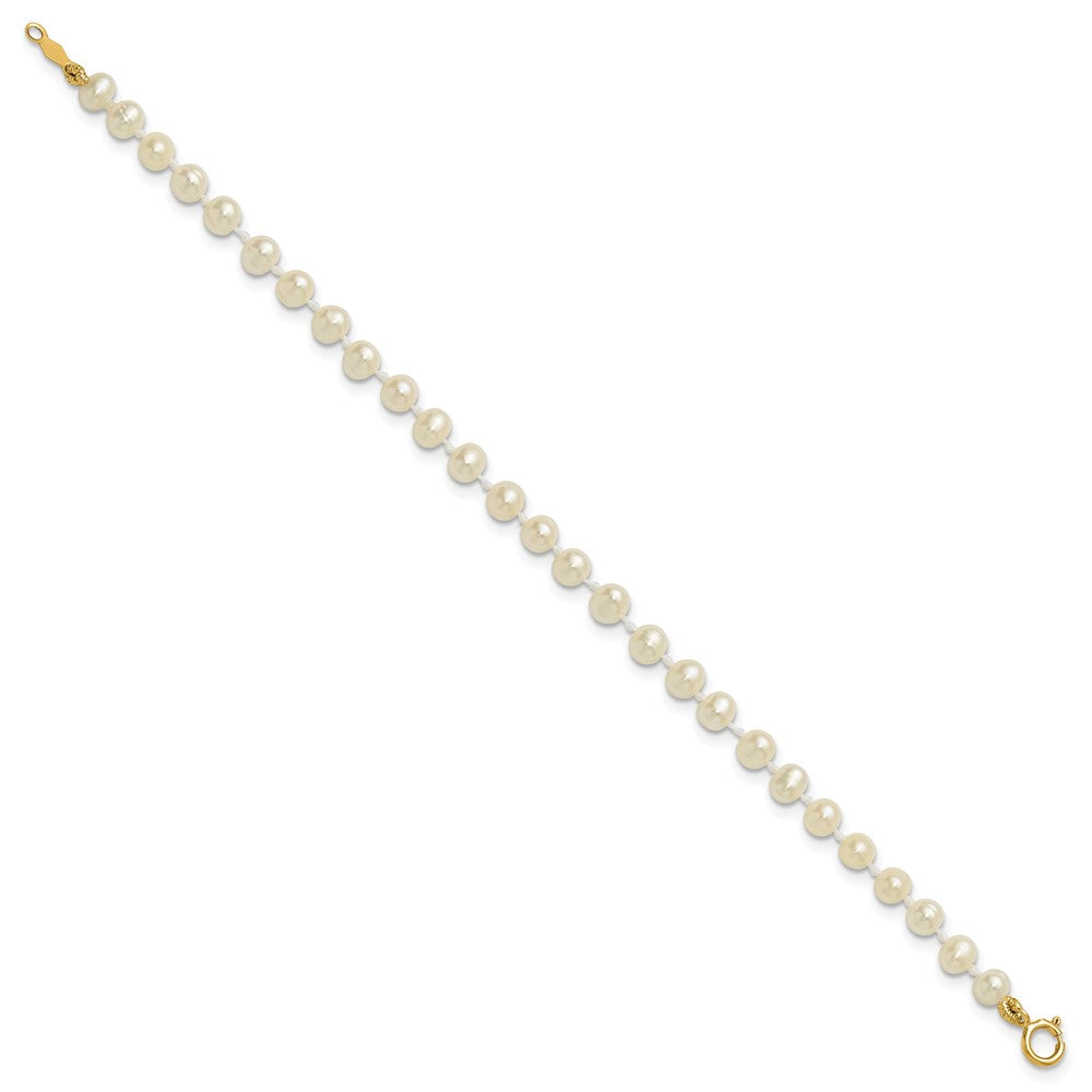 14k 3- White Semi-Round Freshwater Cultured Pearl Bracelet