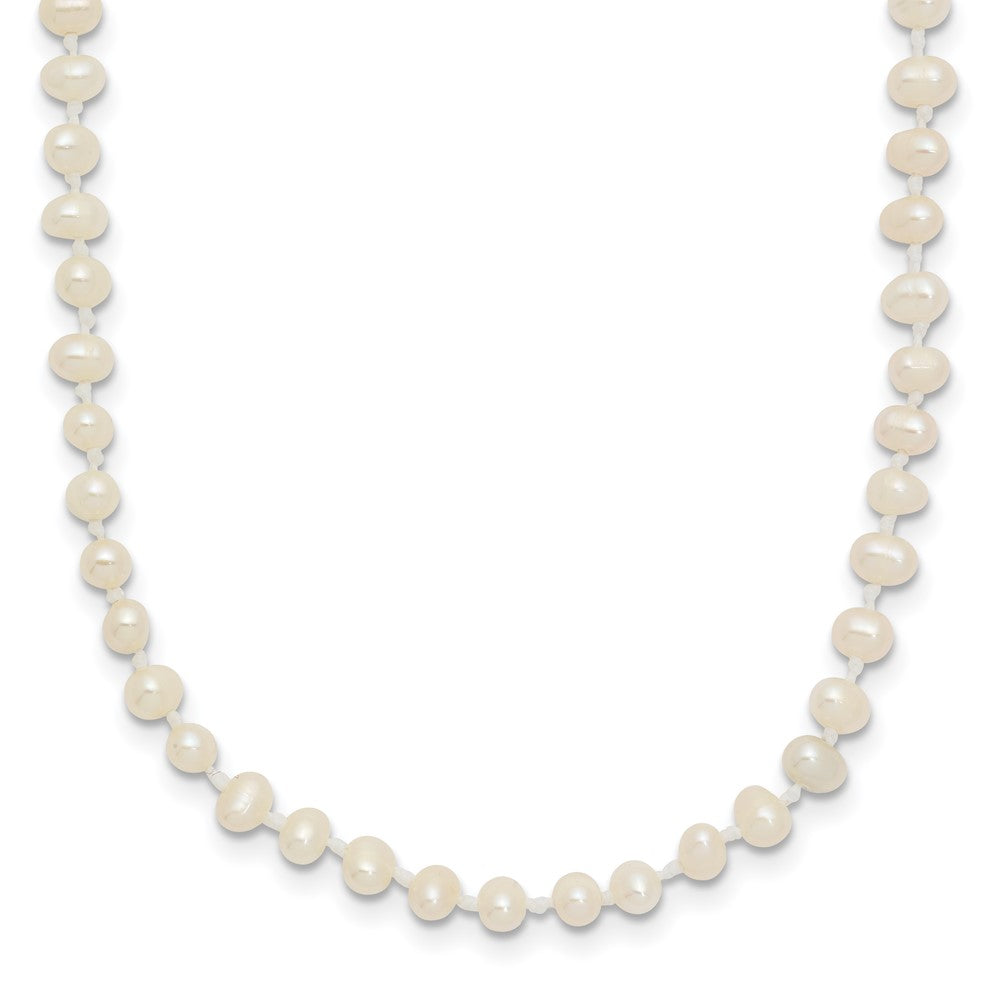 14k 3- White Semi-Round Freshwater Cultured Pearl Necklace