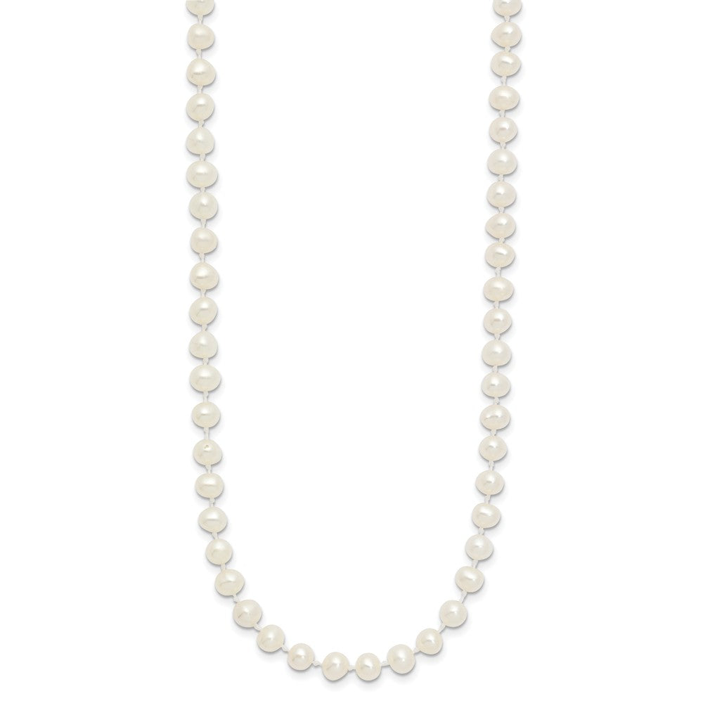 14k 4- White Semi-Round Freshwater Cultured Pearl Necklace