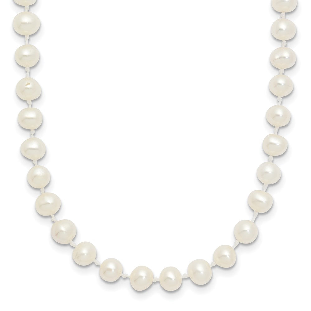 14k 4- White Semi-Round Freshwater Cultured Pearl Necklace