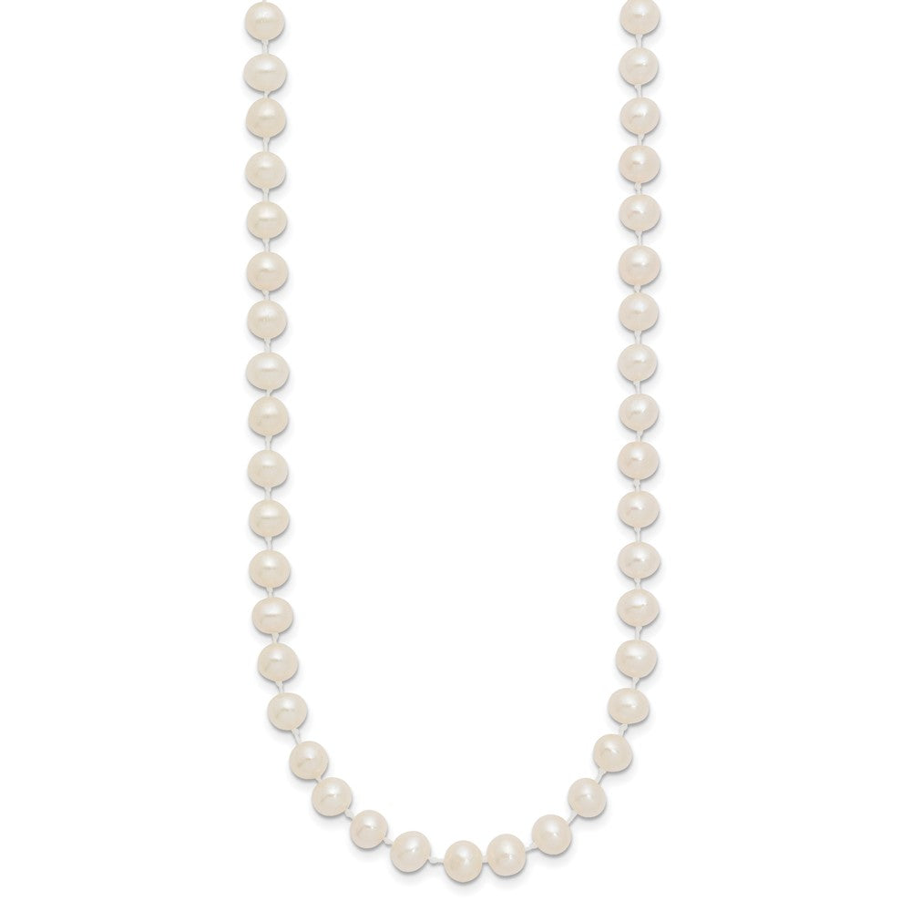 14k 5- White Semi-Round Freshwater Cultured Pearl Necklace