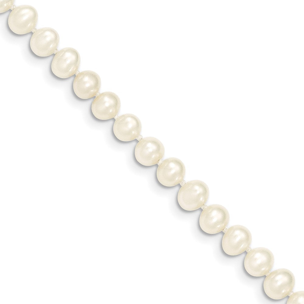 14k 5- White Near Round Freshwater Cultured Pearl Bracelet