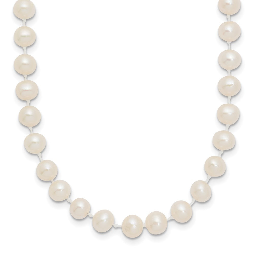 14k 5- White Semi-Round Freshwater Cultured Pearl Necklace