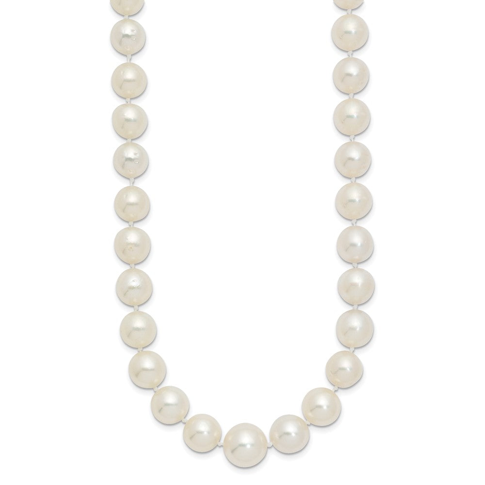 14k 9.5- White Round South Sea Saltwater Cultured Graduated Pearl Necklace
