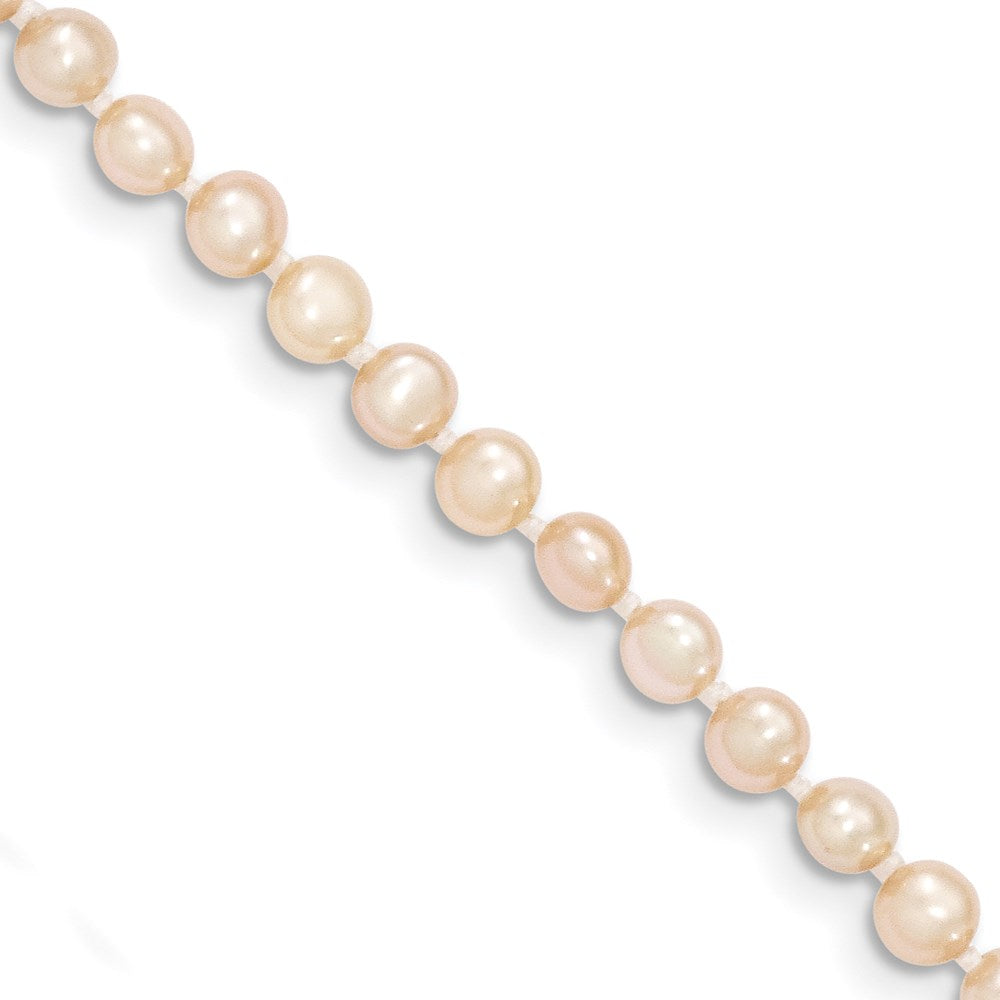 14k 3- Pink Near Round Freshwater Cultured Pearl Necklace