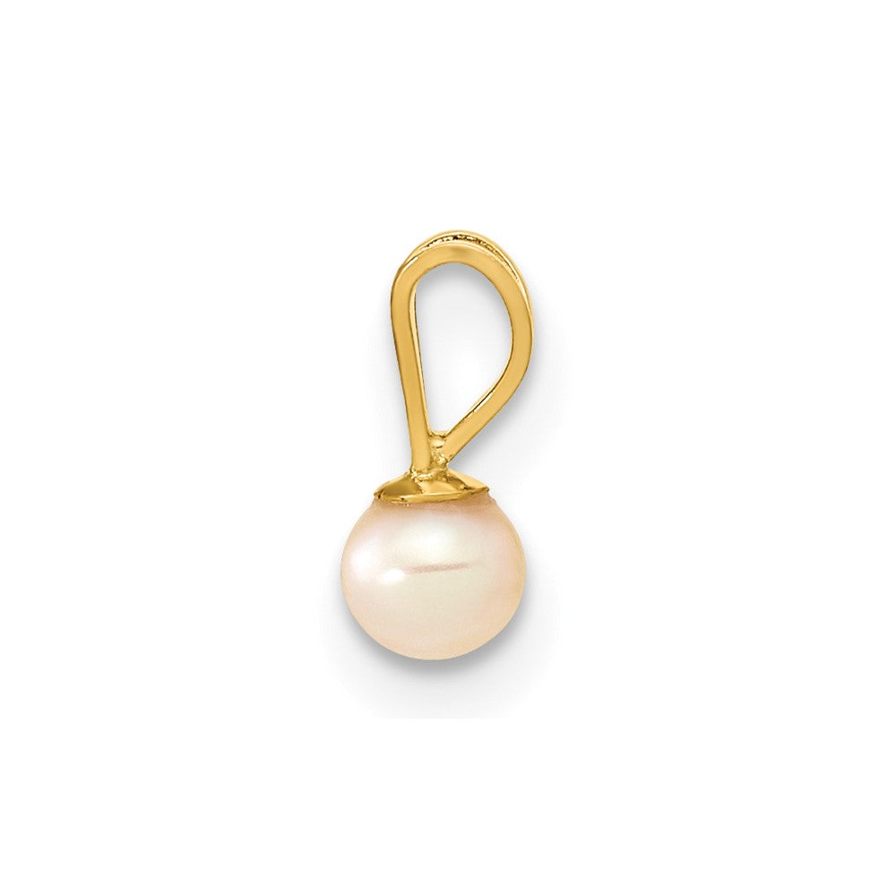 14k Gold 3- Pink Round Freshwater Cultured Pearl Pendant