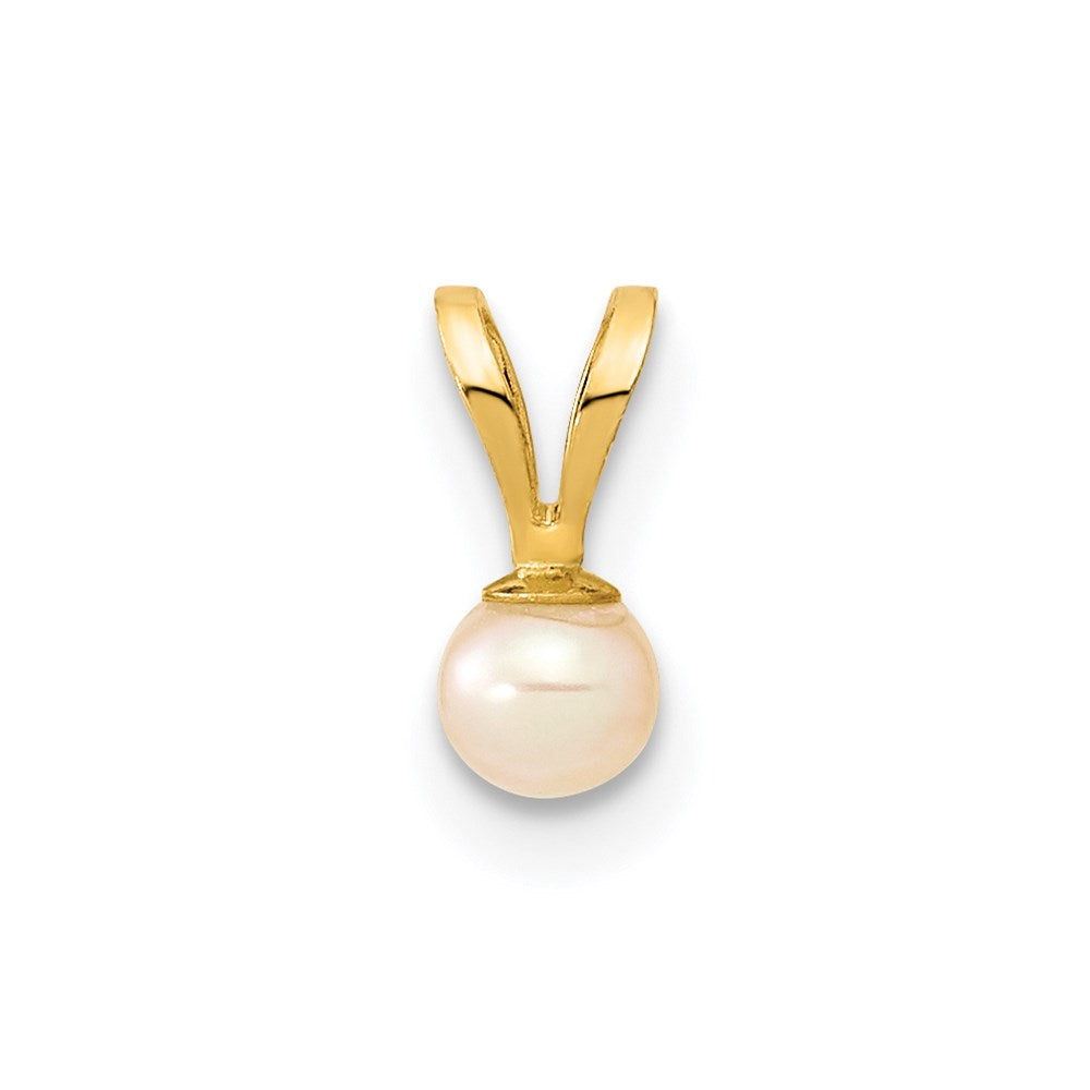 14k Gold 3- Pink Round Freshwater Cultured Pearl Pendant