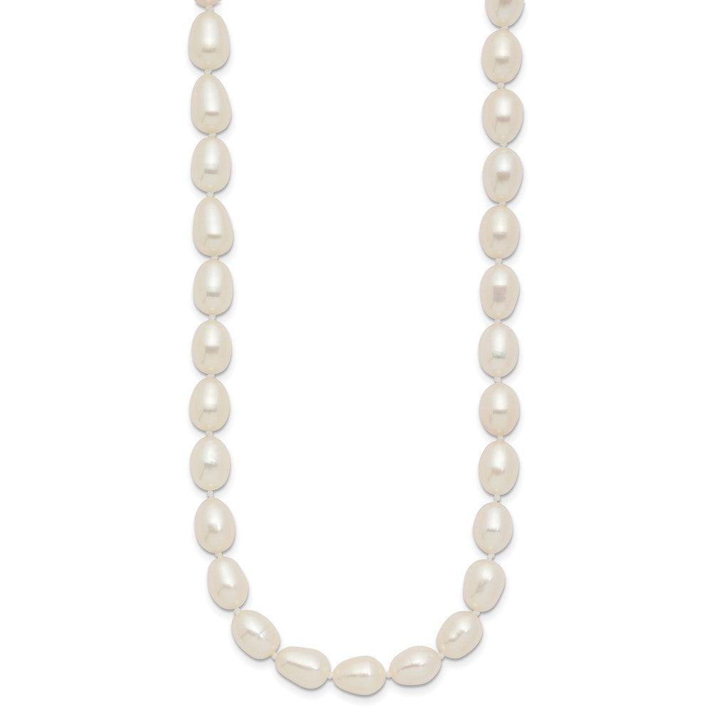 14k 7- White Rice Freshwater Cultured Pearl Necklace