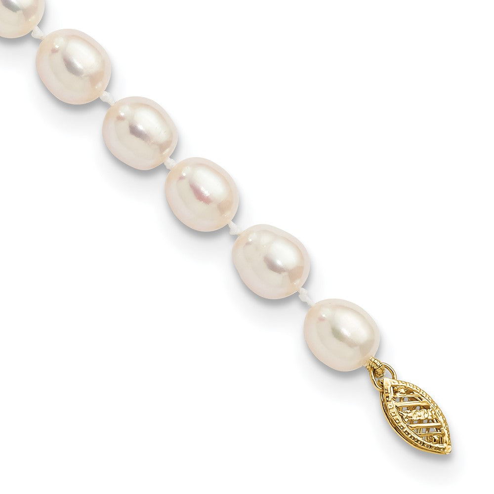 14k 7- White Rice Freshwater Cultured Pearl Bracelet