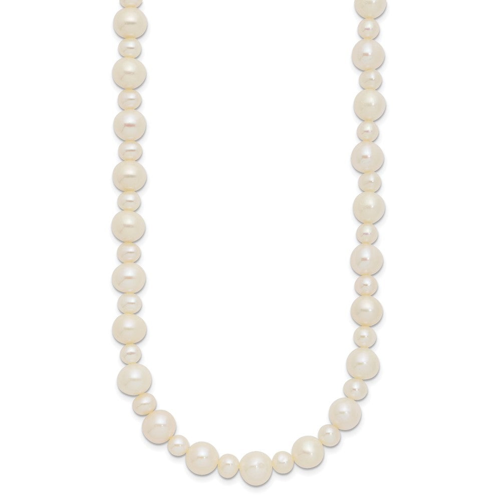 14k White Gold 5- White Near Round Freshwater Cultured Pearl Necklace