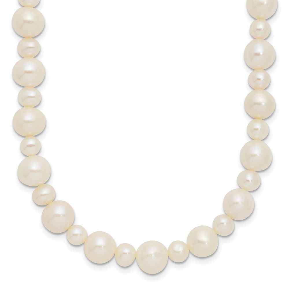 14k White Gold 5- White Near Round Freshwater Cultured Pearl Necklace