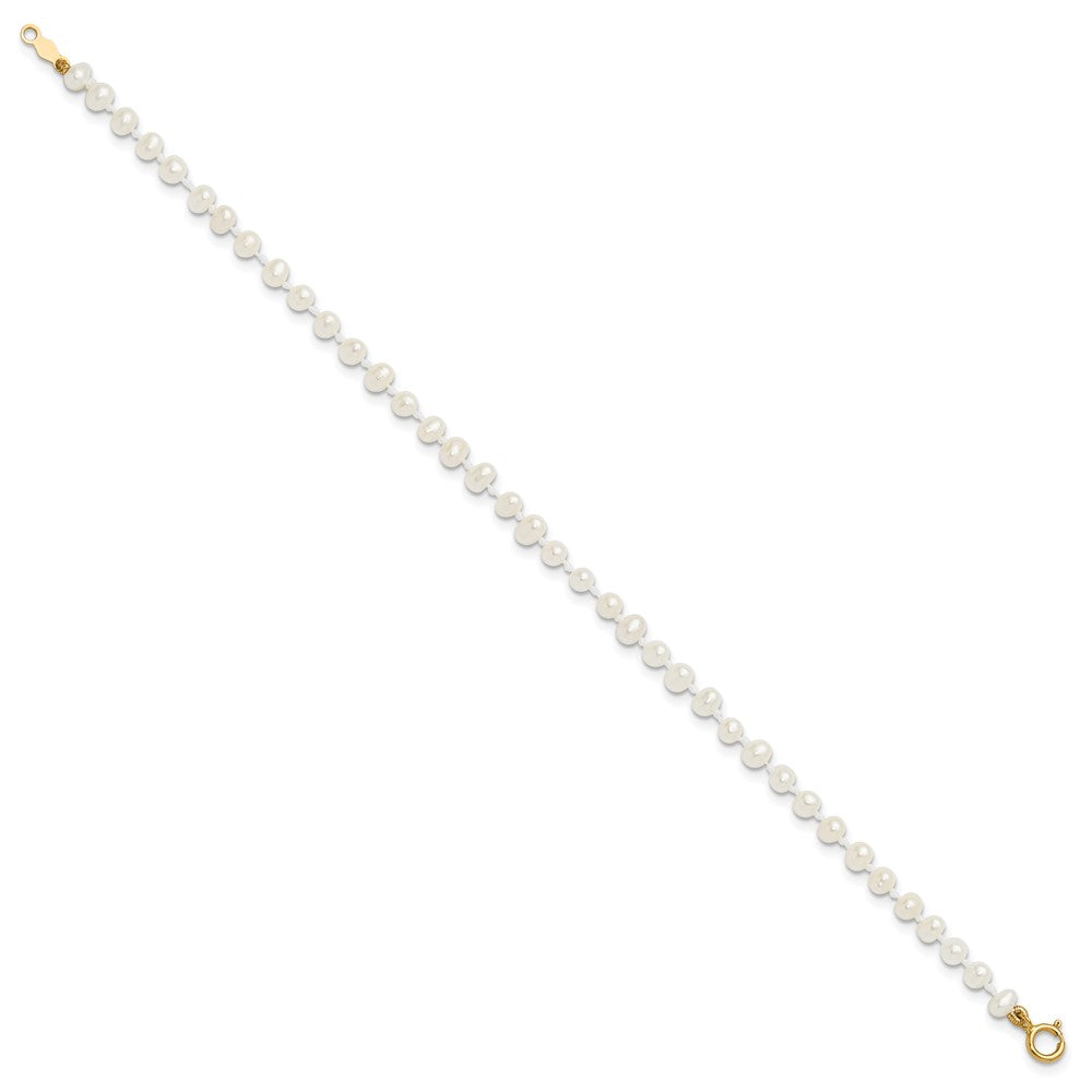 14k Madi K 3- White Egg Shape FW Cultured Pearl Bracelet