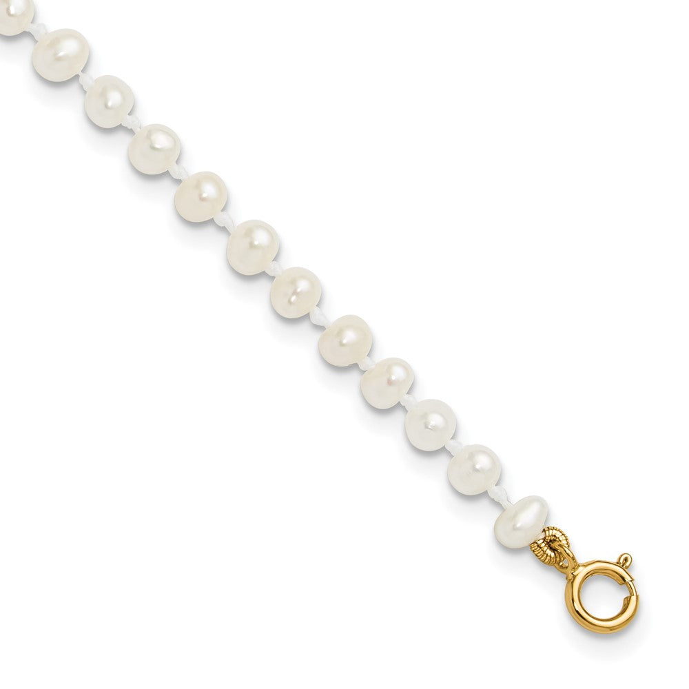 14k Madi K 3- White Egg Shape FW Cultured Pearl Bracelet